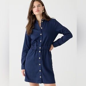 J.Crew// Long-sleeve button-front chino dress